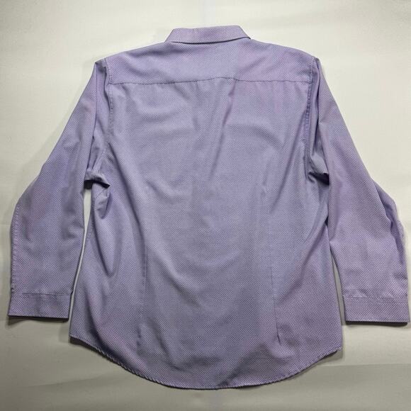 C-Lab NYC Men's Long Sleeve 4-Way Stretch Slim Fit Purple Dress Shirt - Size 2XL - Picture 2 of 4